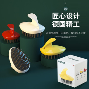 Silicone Scalp Massage Brush TPR Soft Plastic Hair Care For Adults Men's Shampoo Comb - Product Image 1