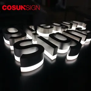 COSUN Nhà Máy Tùy Chỉnh LED Quảng Cáo Halo Chiếu Sáng Cửa Hàng Đăng Ký Light Up Ngoài Trời Tên Cửa Hàng