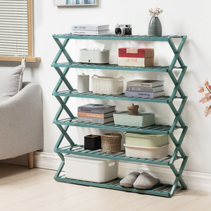 Folding <b>storage</b> <b>shelf</b>, no installation required, simple floor-standing bookshelf for living room, kitchen, bathroom, and - Product Image 3