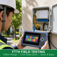 NOVKER NK4000 Mini OTDR Inteligente, Probador de Fallos de Fibra Óptica Portátil con Prueba Automática de un Solo Toque, 100km, OPM, VFL, LS, 8G de Memoria, Herramienta de Mantenimiento FTTH