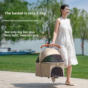 मध्यम बड़े कुत्तों के लिए उच्च गुणवत्ता वाले हल्के फोल्डेबल रोलर मध्यम बड़े कुत्तों के लिए आउटडोर यात्रा पोर्टेबल पालतू कैरियर कार्ट - Product Image 3