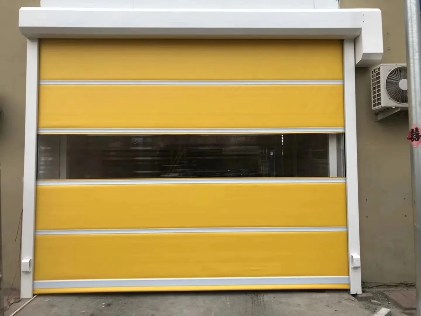 Automatic high speed industrial roll up door pvc door with clear view