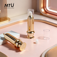 Flacon Airless en Plastique Or Rose, Seringue pour Sérum, Lotion Soin de la Peau 10ml, Échantillon Pompe Huile, Lifting des Yeux, Cosmétiques Écologiques Personnalisés