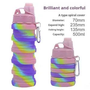 CS Best Selling Silicone <b>Sports</b> <b>Water</b> <b>Bottle</b> Food Grade 500ml Outdoor Collapsible Silicone <b>Sports</b> <b>Water</b> <b>Bottle</b> - Product Image 4