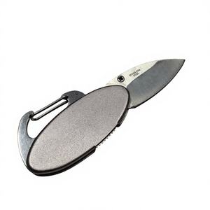 <span class=keywords><strong>Couteau</strong></span> de poche de camping avec mousqueton, lame en acier 3cr13, manche en aluminium, pointe tombante, longueur totale de 9,8 cm - Product Image 3