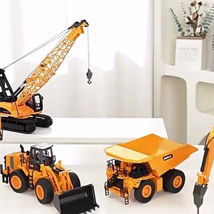 Modelo de Vehículo de Ingeniería, Excavadora Estática, Camión de Construcción para Niños, Juguete SJY-1150, Escala 1:35, Aleación de Metal Fundido a Presión - Product Image 2