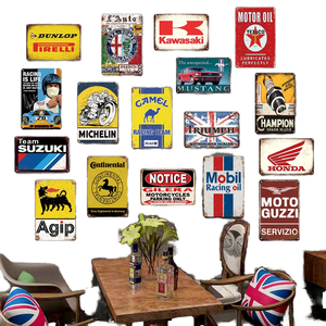 INEED Tùy Chỉnh Cổ Điển Nhôm Mảng Bám Thanh Tường Nhà Để Xe Trang Trí Nội Thất Mới Xe Máy Dấu Hiệu Sơn Kết Thúc Tùy Chỉnh Áp phích Bia - Product Image 1