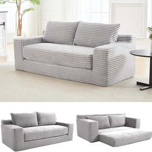 Sofá <span class=keywords><strong>Cama</strong></span> Convertible <span class=keywords><strong>en</strong></span> Forma de L, Diseño Moderno y Plegable con Espuma de Alta Densidad, Conjunto Cómodo para Sala de Estar - Product Image 2