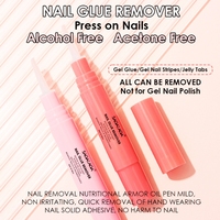 SAGALAGA 5ml Stylos Dissolvants Rose pour Colle à Ongles Press-On, Sans Odeur, Sans Acétone, Dissolvant Doux pour Faux Ongles, Logo Personnalisé