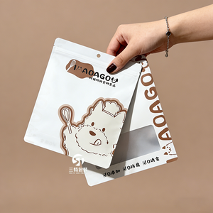 Pet Food Aluminum Foil Bags with <b>Window</b> | Stand Up Zipper Moisture Proof Packaging for Pet Snacks - Product Image 1