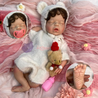 Poupées Bébé en Silicone Peintes à la Main, Exportées Directement de l'Usine, 45 cm, Anatomiquement Correctes, Collection Reborn pour Filles aux Cheveux Bouclés