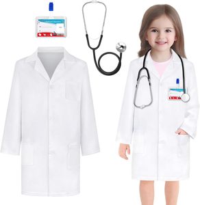 Bata De Laboratorio Blanca Para Mujer/Hombre - Poliéster, Manga Larga, Para Estudio O Cosplay