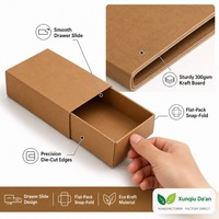 Boîte Cadeau Rigide Personnalisée avec Tiroir, Écologique, en Carton Gris, avec Logo Personnalisé et Emballage Couleur, en Stock