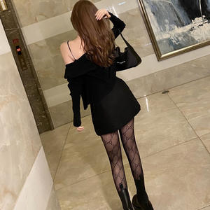 Женские летние черные нейлоновые колготки Double G Letter, влагоотводящие, универсальные, модные, брендовые, в стиле интернет-знаменитостей, тонкие, JK - Product Image 3