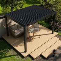 Structure d'ombrage modulaire 3x3m en aluminium thermolaqué intelligent avec écran latéral coupe-vent pour cour, balcon, terrasse, faible MOQ