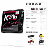 Programmeur ECU KTAG V7.020 Master - Tokens illimités, version carte rouge UE, prend en charge plus de 100 protocoles automobiles