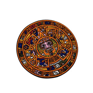 Parche Bordado del Calendario Maya del Día del Juicio Final de 3.5 Pulgadas con Piedra Solar Azteca V01113 - Product Image 3