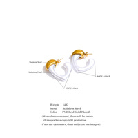 Boucles d'oreilles créoles élégantes JINYOU 2730 en perles simulées, acier inoxydable plaqué or 18 carats, boucles d'oreilles pendantes pour femmes