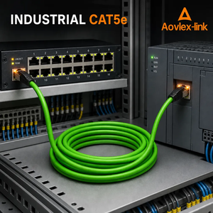 Ensemble de câbles <span class=keywords><strong>Ethernet</strong></span> RJ45 de catégorie 5e SF/UTP Câble industriel extérieur RJ45 mâle 24AWG toronné Câble réseau High Flex cat 5e - Product Image 5