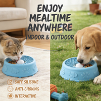 Bol à lécher sphérique antidérapant VaryWell en silicone pour animaux de compagnie, 100 % sans BPA, avec boule roulante intégrée, très populaire