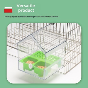 Mangeoire pour perroquet, mangeoire externe suspendue pour <span class=keywords><strong>oiseaux</strong></span>, design anti-éclaboussures et anti-déversement, bol à nourriture pour perruche, agapornis, calopsitte - Product Image 2