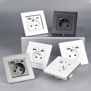 Prise murale et interrupteur verre <span class=keywords><strong>usb</strong></span> french electrique prise murale - Product Image 2