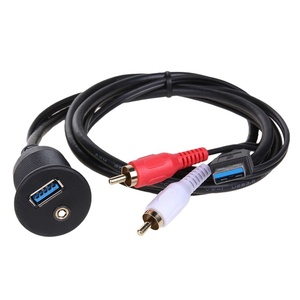 Extension AUX RCA paire torsadée montage encastré mâle à <span class=keywords><strong>femelle</strong></span> <span class=keywords><strong>Audio</strong></span> voiture style tableau de bord panneau câble pour haut-parleur Application - Product Image 5