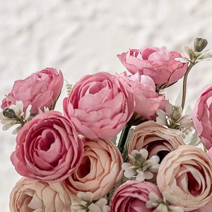 Nouveau populaire 18 têtes blanc <span class=keywords><strong>rose</strong></span> renoncule maison mariage décoration fête soie tissu artificiel Mini thé <span class=keywords><strong>Rose</strong></span> <span class=keywords><strong>Bouquet</strong></span> - Product Image 3