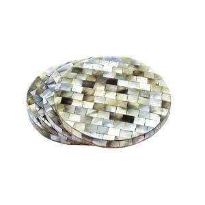 Posavasos de nácar blanco hechos a mano de alta calidad con diseño elegante para un servicio de té de lujo a precio mayorista - Product Image 1