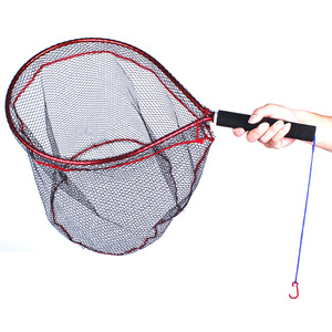 Red de pesca plegable de aleación de aluminio recubierta de nailon metálico de 0.07mm para pesca con mosca en arroyos y balsas - Product Image 3