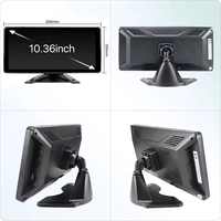 Écran tactile 4K de 10,36 pouces, Carplay, 4CH, 1080P, boîte noire de bus, 360 °   Système de sécurité pour camions avec caméra de tableau de bord à vue aérienne pour la marche arrière