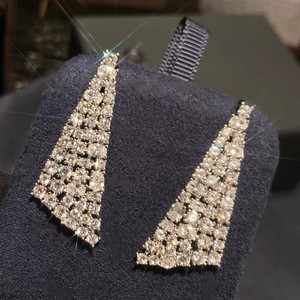 Women's Triangle Drop Earrings Full Pave CZ Statement Fashion Party Jewelry - Product Image 5