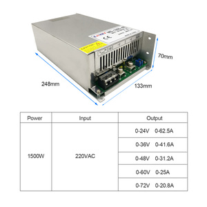 Fonte de alimentação comutada 1500W 220VAC-<span class=keywords><strong>DC</strong></span> ajustável 24V/36V/48V/60V/<span class=keywords><strong>72V</strong></span>/80V Saída única MS-1500 - Product Image 3