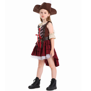 Fantasia de Pirata Elizabeth para Carnaval e Halloween, Traje de Caçadora, Capitão, Vestido de Personagem de Filme para Meninas - Product Image 4