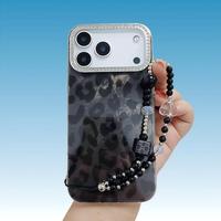 Étui de luxe pour téléphone portable Samsung avec chaîne pour iPhone 11 12 13 14 15 16 17 Pro Max, coques de téléphone léopard pour Samsung S25