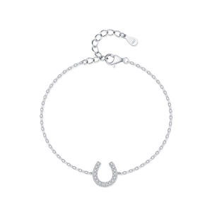 Pulsera de Cadena en Forma de U de Plata de Ley S925 con Circonitas Micropintadas para Mujer, Regalo Simple y Elegante, Versión de Cobre Personalizable - Product Image 1