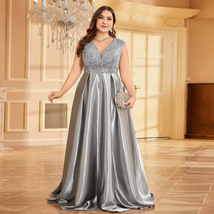Impereal ชุดเดรสราตรีคอวีผ้าซาตินสีเทาหรูหราสำหรับผู้หญิงชุดงานพรอมสำหรับงานปาร์ตี้ชุดค็อกเทลยาวสำหรับผู้หญิงสง่างาม - Product Image 1