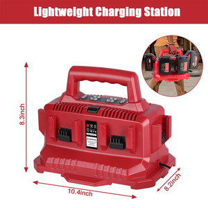 Cargador de Batería Rápido de 6 Puertos y 18 V, Reemplazo para Milwaukee 48-59-1806, Compatible con M18 14.4V-18V, Carga Simultánea de 6 Baterías - Product Image 5