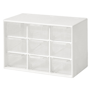 Nhỏ 9 PP + PET nhựa ngăn kéo tổ chức Thùng Stackable rõ ràng hộp nhựa cho văn phòng phòng ngủ vuông khay máy tính để bàn stationarye - Product Image 1