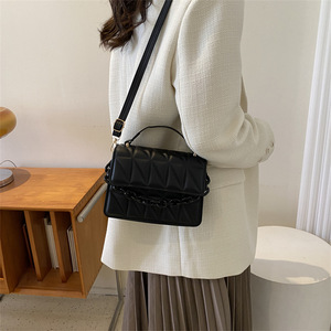 2026 New Retro Minimalist Small <b>Square</b> Bag Women Lattice Chain Handbag Versatile Shoulder Crossbody Daily Fashion Purse - Product Image 2