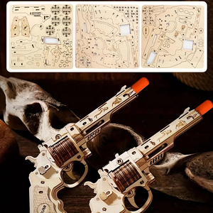 Mô hình lắp ráp Desert Eagle bằng gỗ cắt laser tùy chỉnh, đồ chơi xếp hình giáo dục tự làm kiểu trò chơi với súng dây thun - Product Image 4