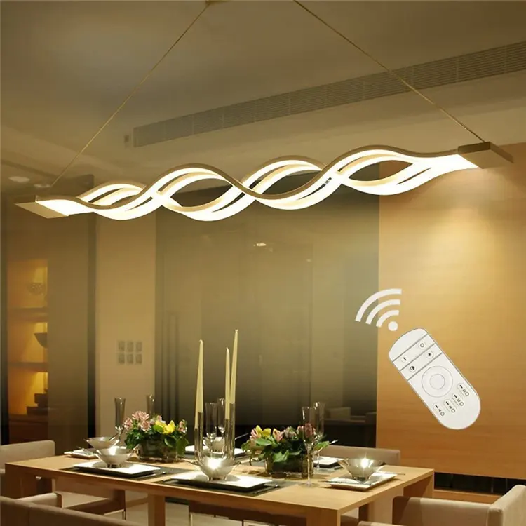 Modern LED Ceiling Chandelier Hanging Light Fixture, Aluminum 60W LED Chandelier Dimmable LED Pendant Light for Dinning Room