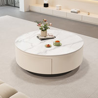 Table basse avec base en fer et tiroir, style crème, pour salon, mobilier de thé, vente en gros, fabriquée par une usine de meubles chinoise fiable