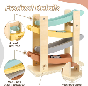 Rampe <span class=keywords><strong>de</strong></span> voiture Montessori à 4 niveaux pour tout-petits Jeu <span class=keywords><strong>de</strong></span> piste <span class=keywords><strong>de</strong></span> course en bois Rampe <span class=keywords><strong>de</strong></span> voiture en bois Jouet bébé Noël Artisanat en bois Boîtes en bois Signes muraux - Product Image 4