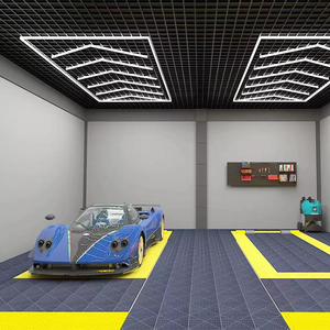 Hexagonal Grid <b>Led</b> <b>Light</b> Honeycomb Garage Lamp <b>Led</b> Hexagon Modern Ceiling <b>Lights</b> For Auto Detailing Shop & Car <b>Workshop</b> - Product Image 3