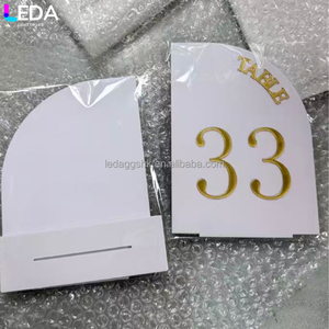 LEDA Modern Wedding Indoor Outdoor Event <b>Table</b> Centerpiece White Acrylic <b>Table</b> Sign Custom-colored Detachable Banquet <b>Table</b> Sign - Product Image 4