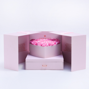 Bán Nóng Tùy Chỉnh Sang Trọng Bán Buôn Tông Giấy Floral Trang Trí Hộp Hoa Vuông - Product Image 4