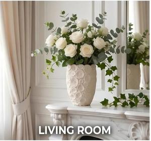 <span class=keywords><strong>Vaso</strong></span> in Ceramica con Motivo Circolare in Rilievo Stile Francese, <span class=keywords><strong>Vaso</strong></span> Floreale con Rilievo in Rilievo <span class=keywords><strong>per</strong></span> Gigli Freschi, Decorazione <span class=keywords><strong>per</strong></span> Ingresso all'Ingrosso - Product Image 2