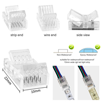 Connecteur de bande LED COB IP68, couleur unique, 8 mm, 10 mm, sans soudure, fil LED à souder, prise 2, 3, 4, 5 broches