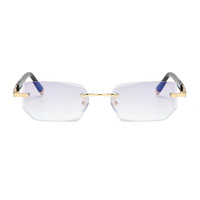 Lunettes de lecture anti-lumière bleue à monture croisée, best-seller, à bords coupés, haute définition, sans monture, pour hommes aux visages ovales, jeunes et élégants